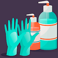 latex-free gloves and hand sanitizers